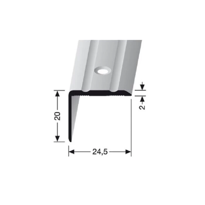 Logoclic Vinkelprofil Alu Sand 100x2,45x2 Cm 2 Logoclic Vinkelprofil Alu Sand 100x2,45x2 Cm - Billede 2