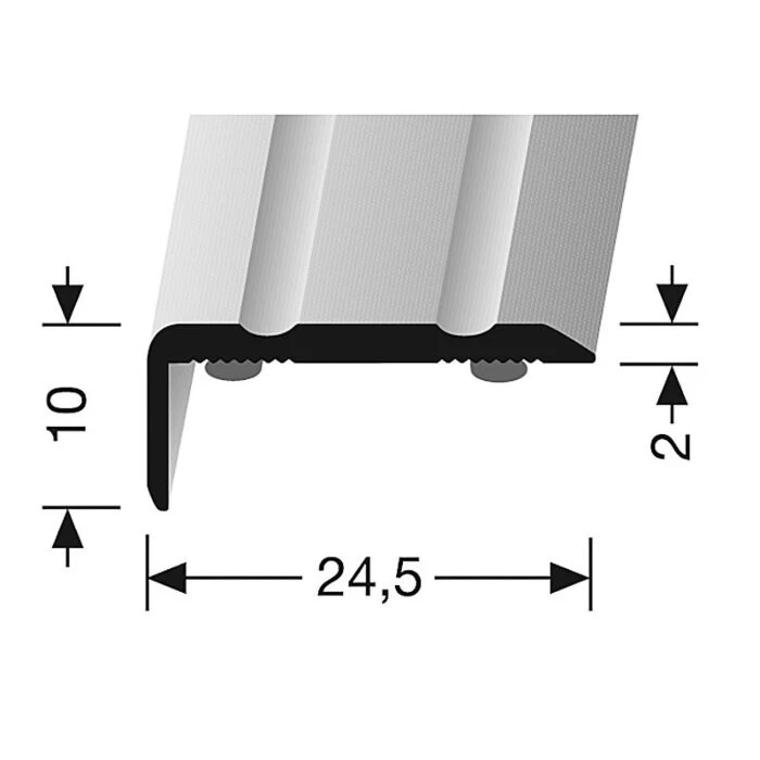 Logoclic Vinkelprofil I Alu Rustfrit Stål 100x2,45x1 Cm 2 Logoclic Vinkelprofil I Alu Rustfrit Stål 100x2,45x1 Cm - Billede 2