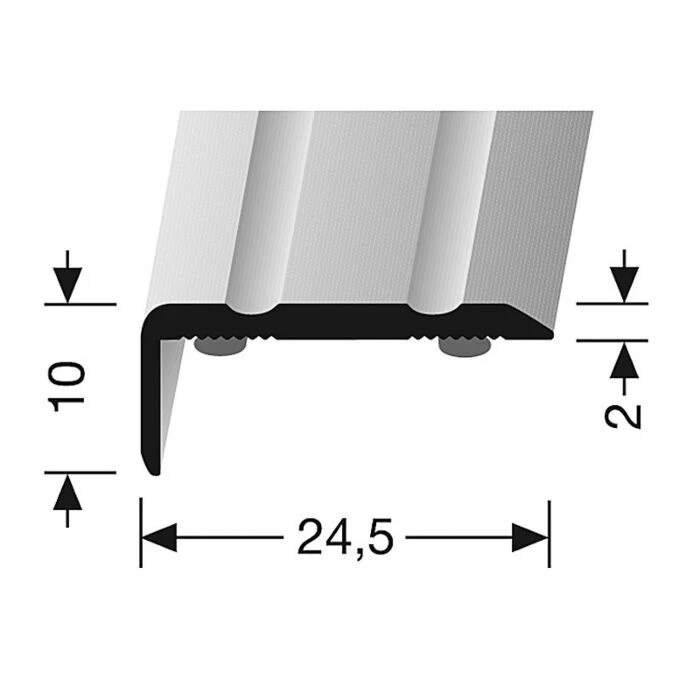 Logoclic Vinkelprofil I Alu Sand 100x2,45x1 Cm 2 Logoclic Vinkelprofil I Alu Sand 100x2,45x1 Cm - Billede 2