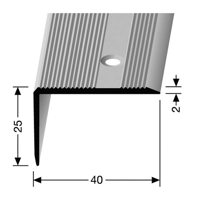 Logoclic Vinkelprofil Alu Sølv 100x4x2,5 Cm 2 Logoclic Vinkelprofil Alu Sølv 100x4x2,5 Cm - Billede 2