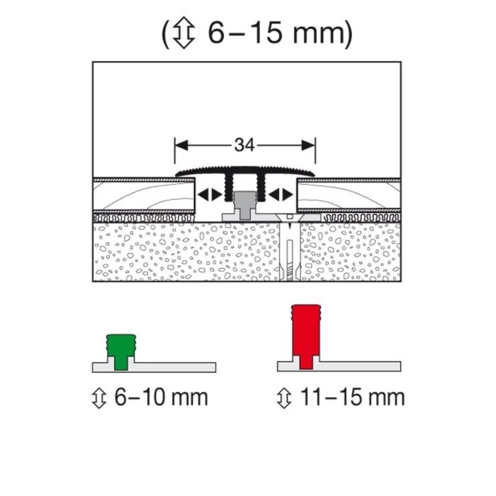 Logoclic Overgangsprofil Todelt Sand - 90x3,4 Cm 2 Logoclic Overgangsprofil Todelt Sand - 90x3,4 Cm - Billede 2